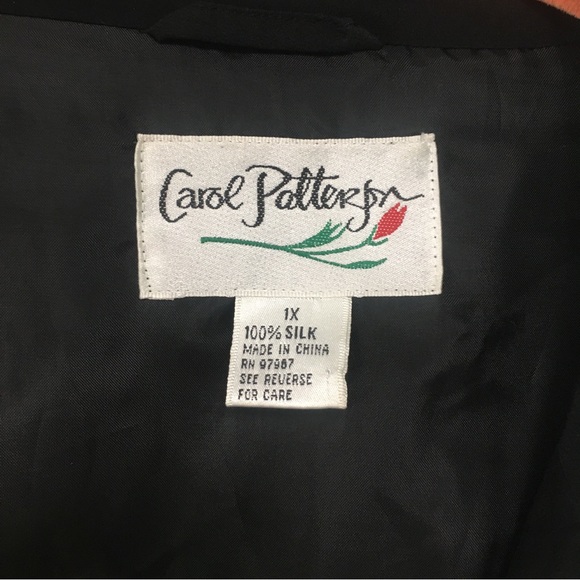 Vintage Carol Peterson Silk Blazer Jacket Green Zebra size 1X - Picture 7 of 16